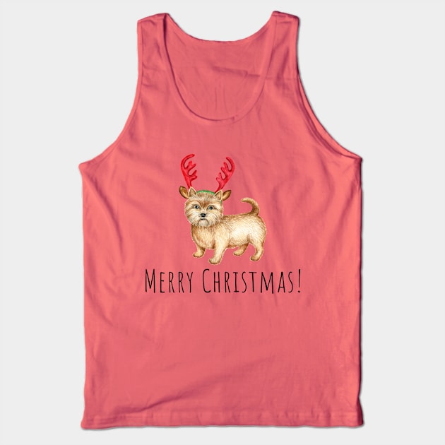 Cute Norwich terrier , Christmas dog Tank Top by Simple Wishes Art